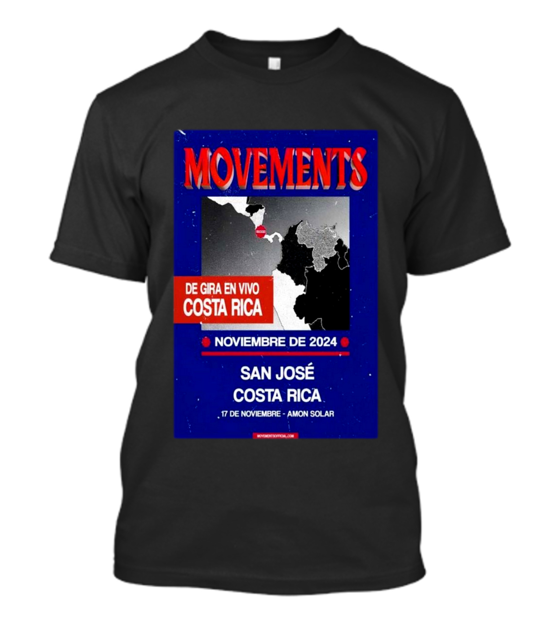 Movements En Vivo Costa Rica Noviembre 2024 San José Amon Solar Tour T-Shirt