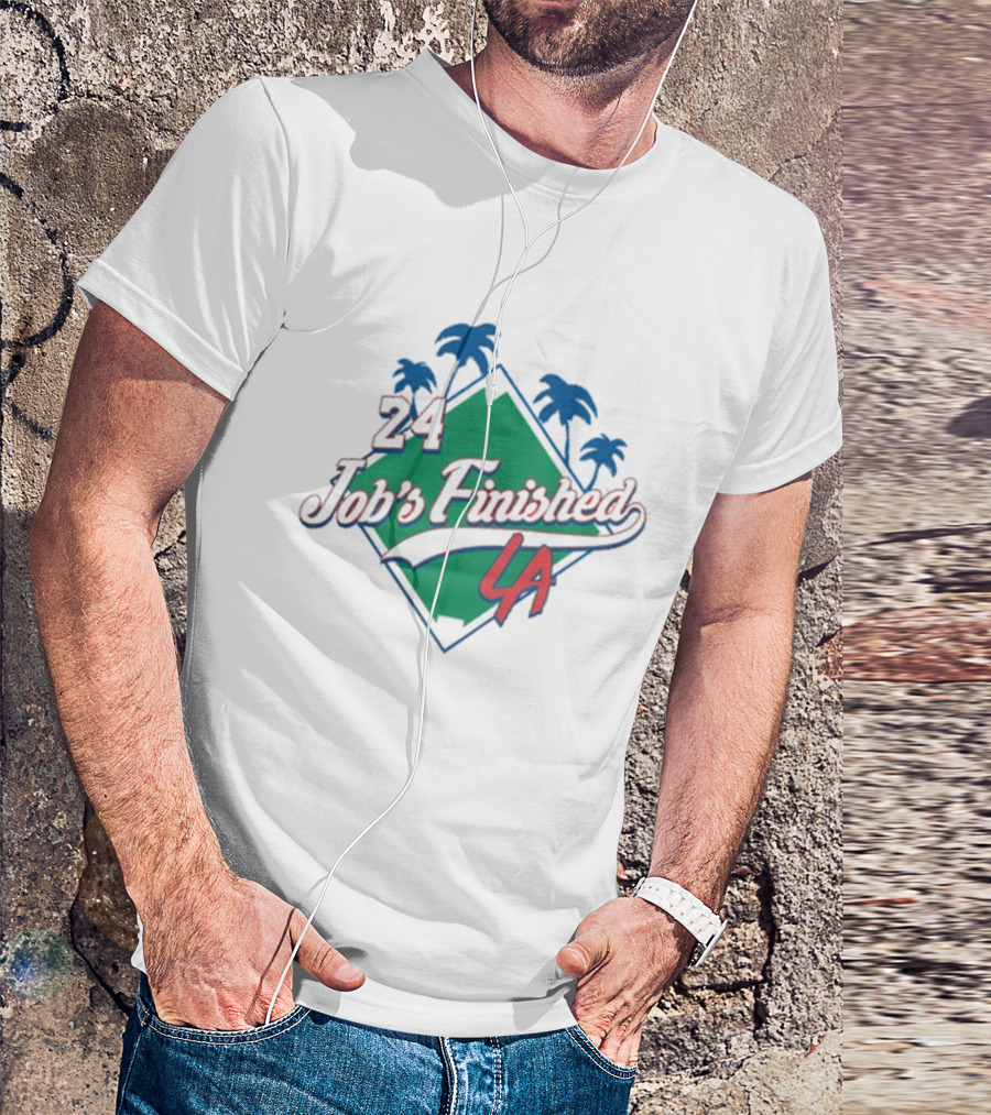 Jack Flaherty Dodgers LA 24 Job’s Finished Palm Trees T-Shirt