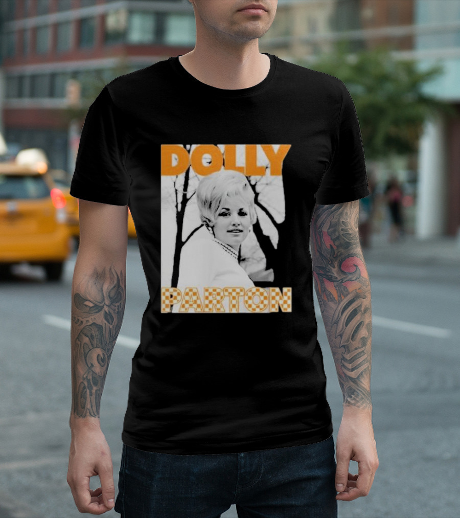 Dolly Parton Tennessee Checkerboard Distressed Thrifted T-Shirt