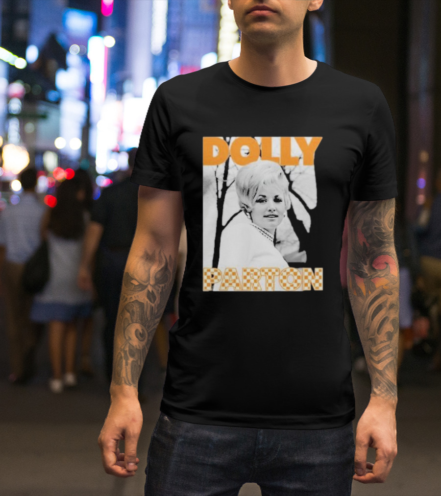 Dolly Parton Tennessee Checkerboard Distressed Thrifted T-Shirt