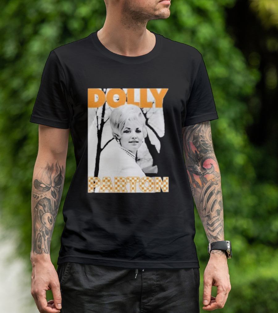 Dolly Parton Tennessee Checkerboard Distressed Thrifted T-Shirt