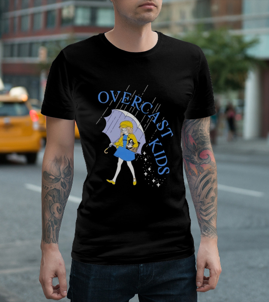 Overcast Kids Under Umbrella T-Shirt