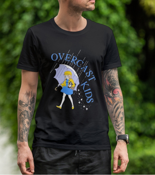 Overcast Kids Under Umbrella T-Shirt