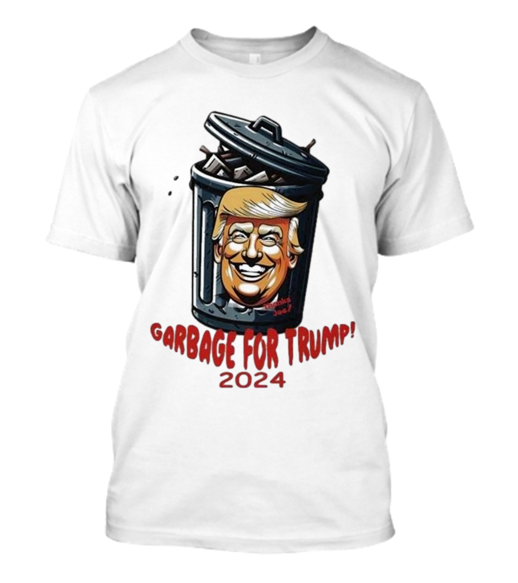 Garbage For Trump 2024 Trash Can Face Caricature T-Shirt