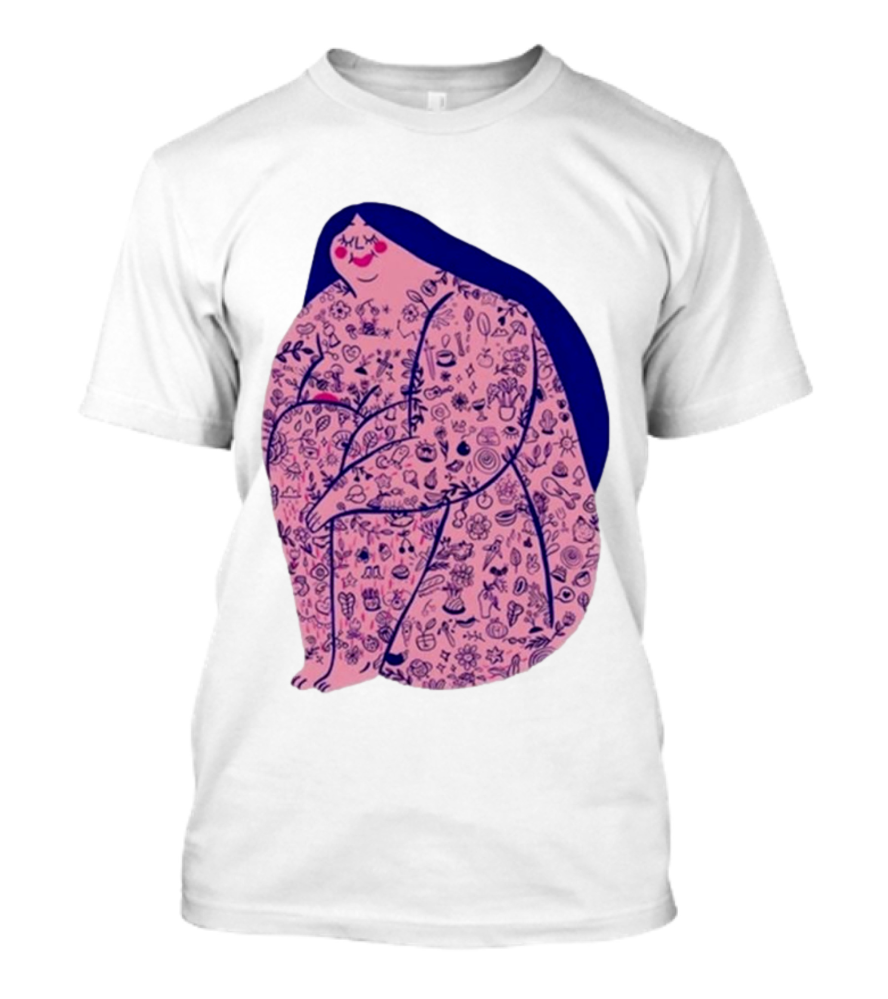 Limited Marie Boiseau Tatouée Illustration With Icons T-Shirt