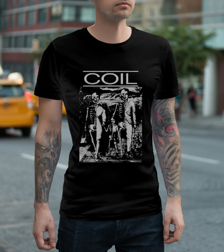 COIL Unnatural History Compilation Bela Lugosi Makes Tracks Skeleton Family T-Shirt