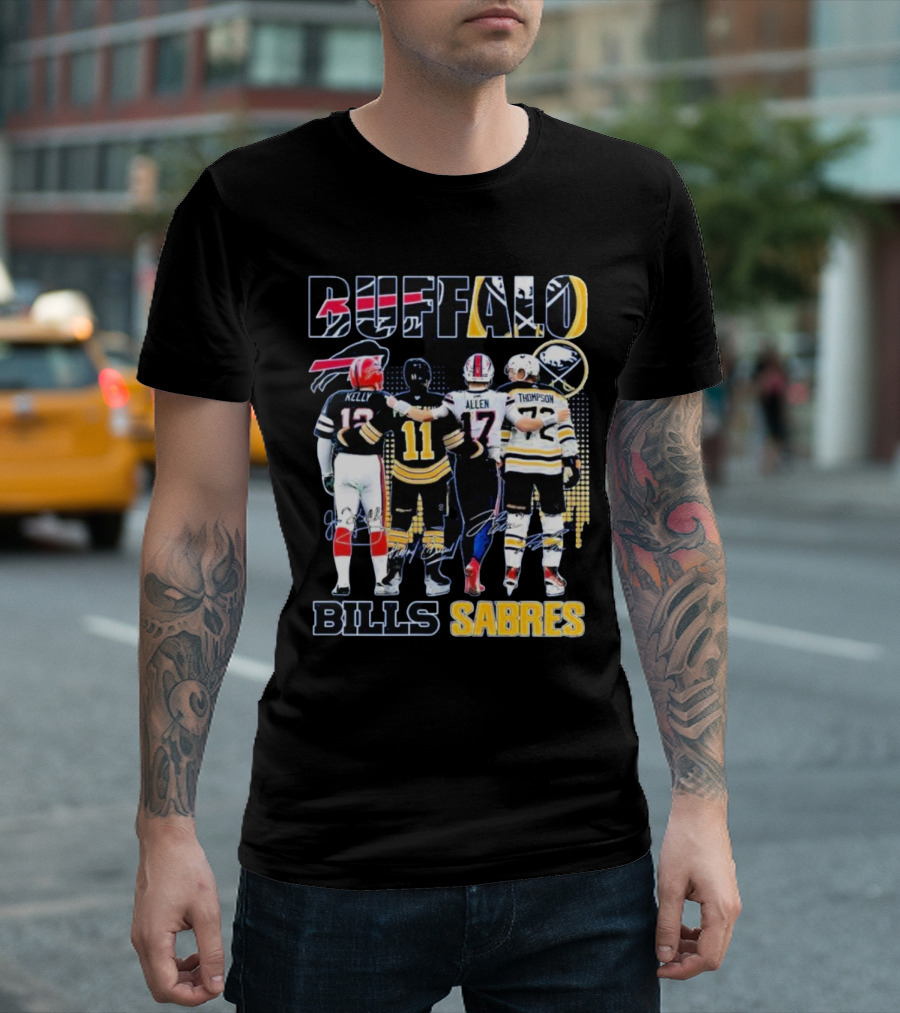 BUFFALO BILLS SABRES KELLY ALLEN THOMPSON T-Shirt