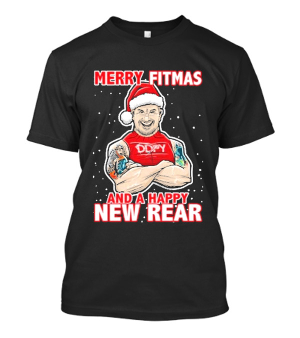 Merry Fitmas And A Happy New Rear DDPY Santa Hat Tattoos T-Shirt
