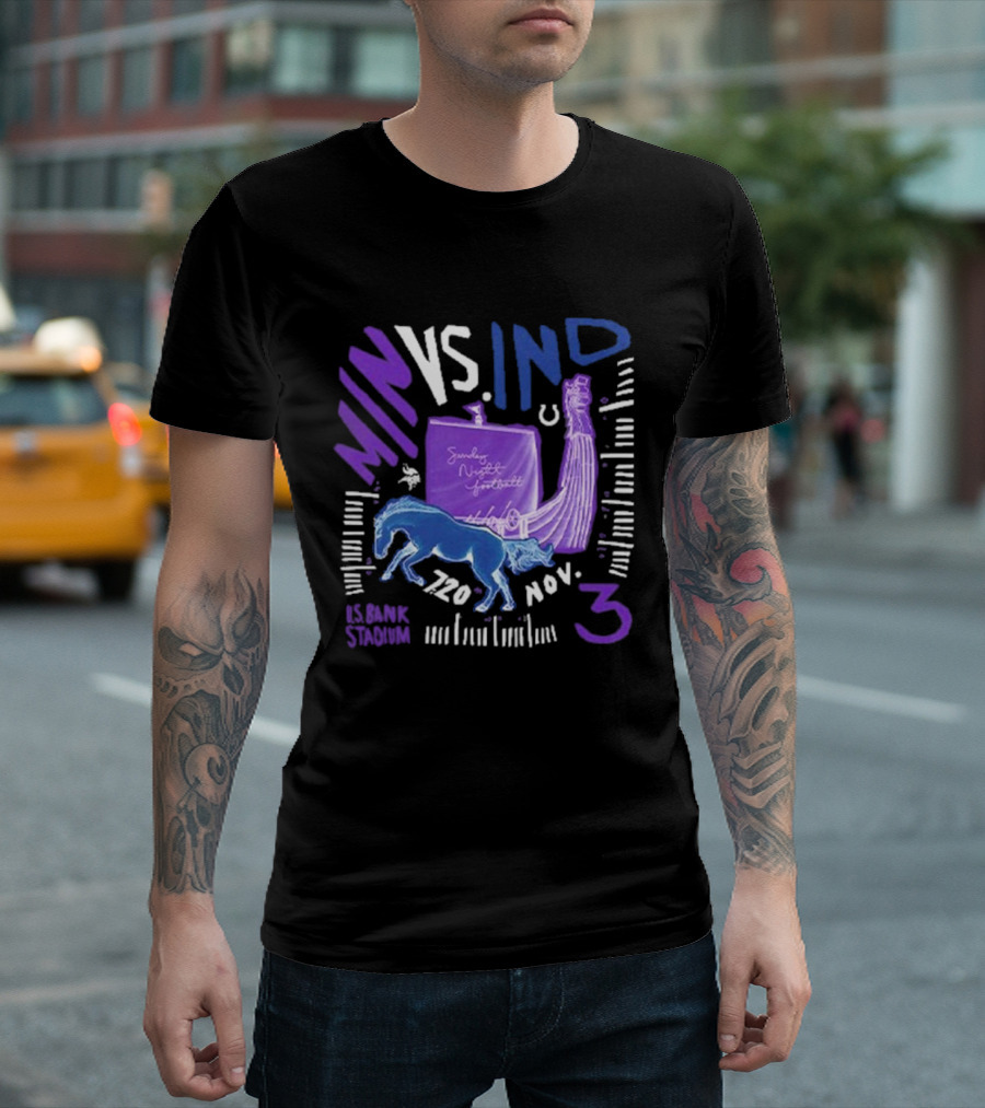 MIN VS. IND Sunday Night Football U.S. Bank Stadium Nov 3, T-Shirt
