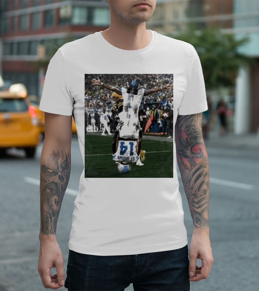 Amon Ra St Brown Ice Cold Touchdown Celebration Football Detroit Lions T-Shirt