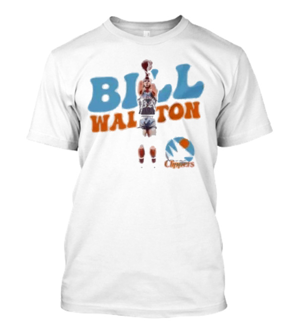 Bill Walton San Diego Clippers Basketball 70s Retro Style Logo And Player Action T-Shirt