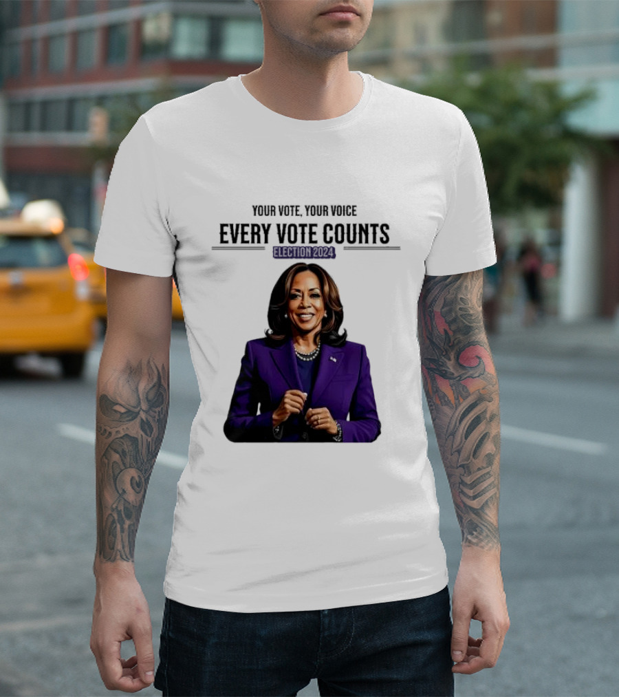 Your Vote Your Voice Every Vote Counts Election T-Shirt