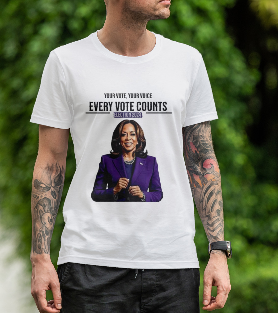 Your Vote Your Voice Every Vote Counts Election T-Shirt