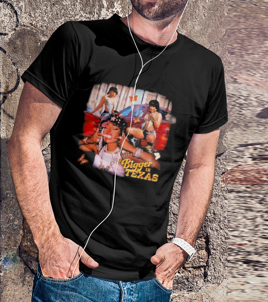 Bigger In Texas Retro Car And Girls T-Shirt