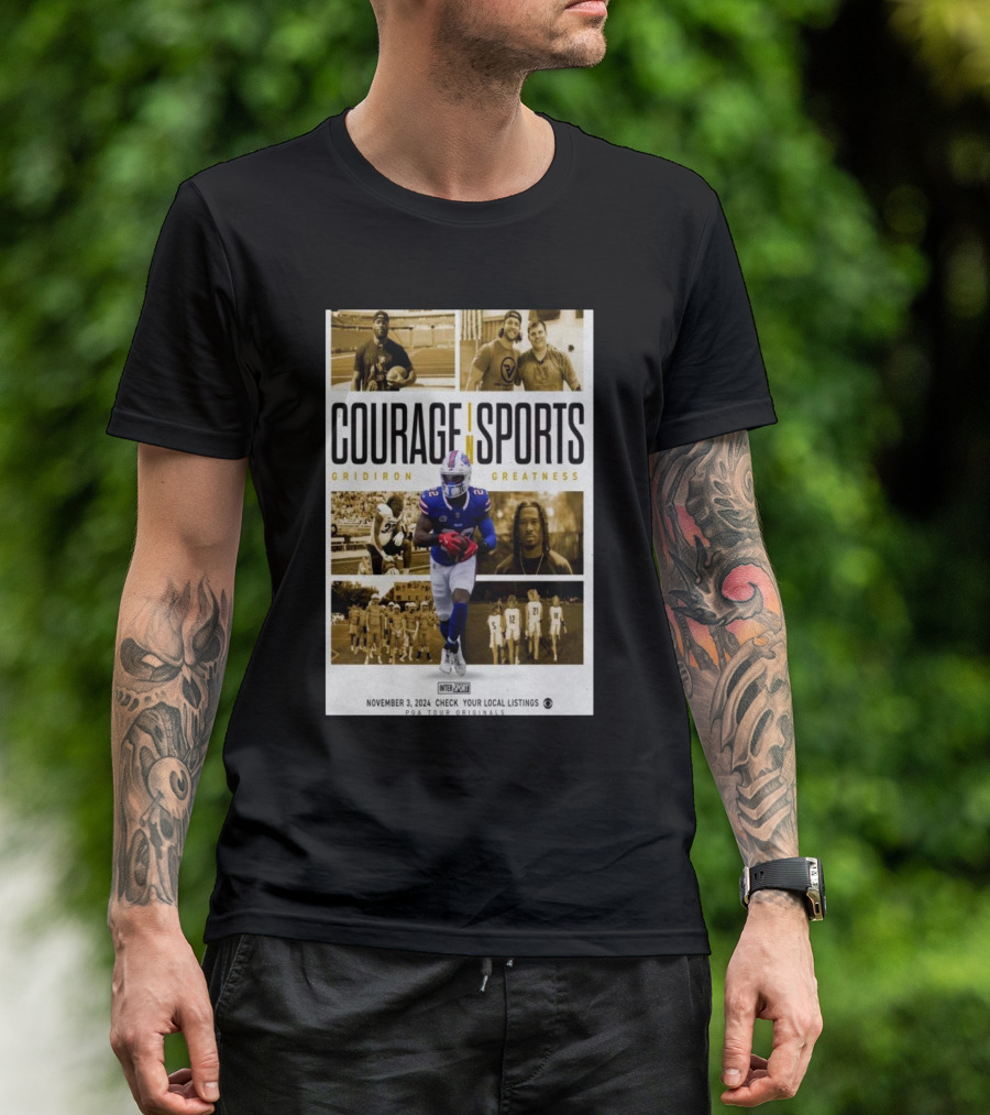 Courage In Sports Gridiron Greatness November 3 2024 Local Listings Check Show T-Shirt