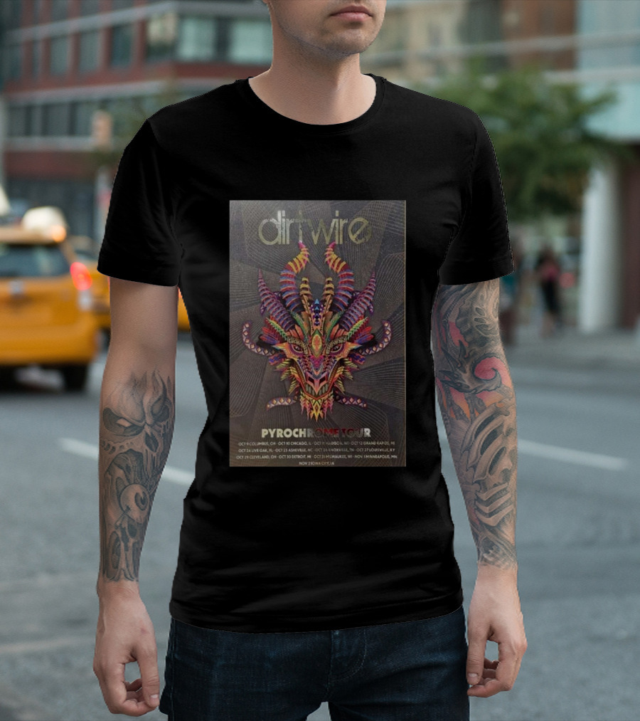 Dirtwire 2024 Pyrochrome Tour Dragon Mask Design Conver T-Shirt