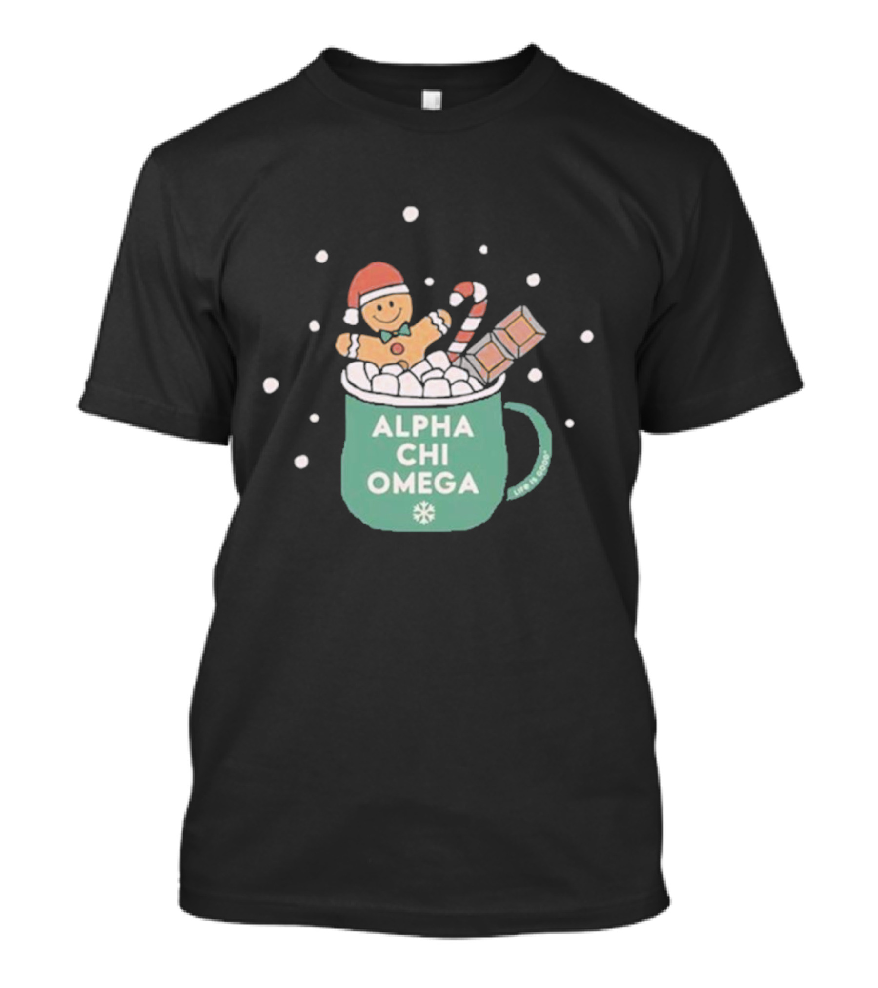 Life Is Good Alpha Chi Omega Holiday T-Shirt