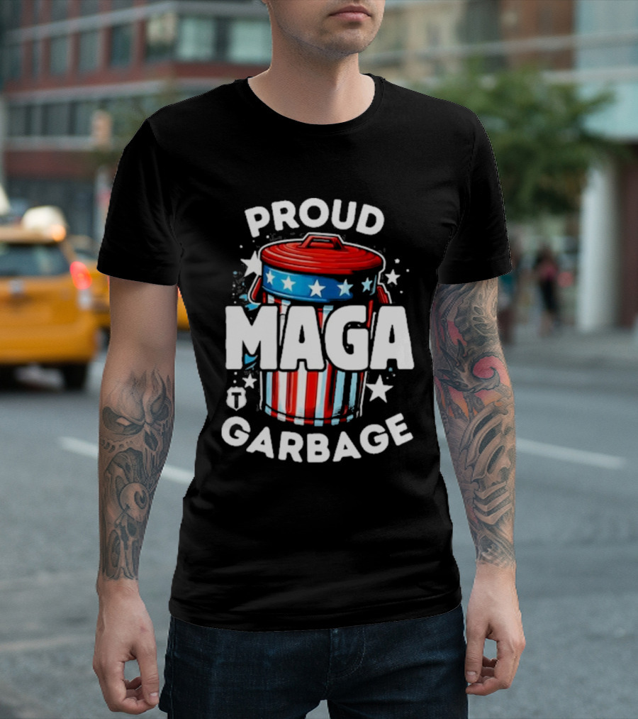 Proud MAGA Garbage 2024 Patriotic Trash Can T-Shirt