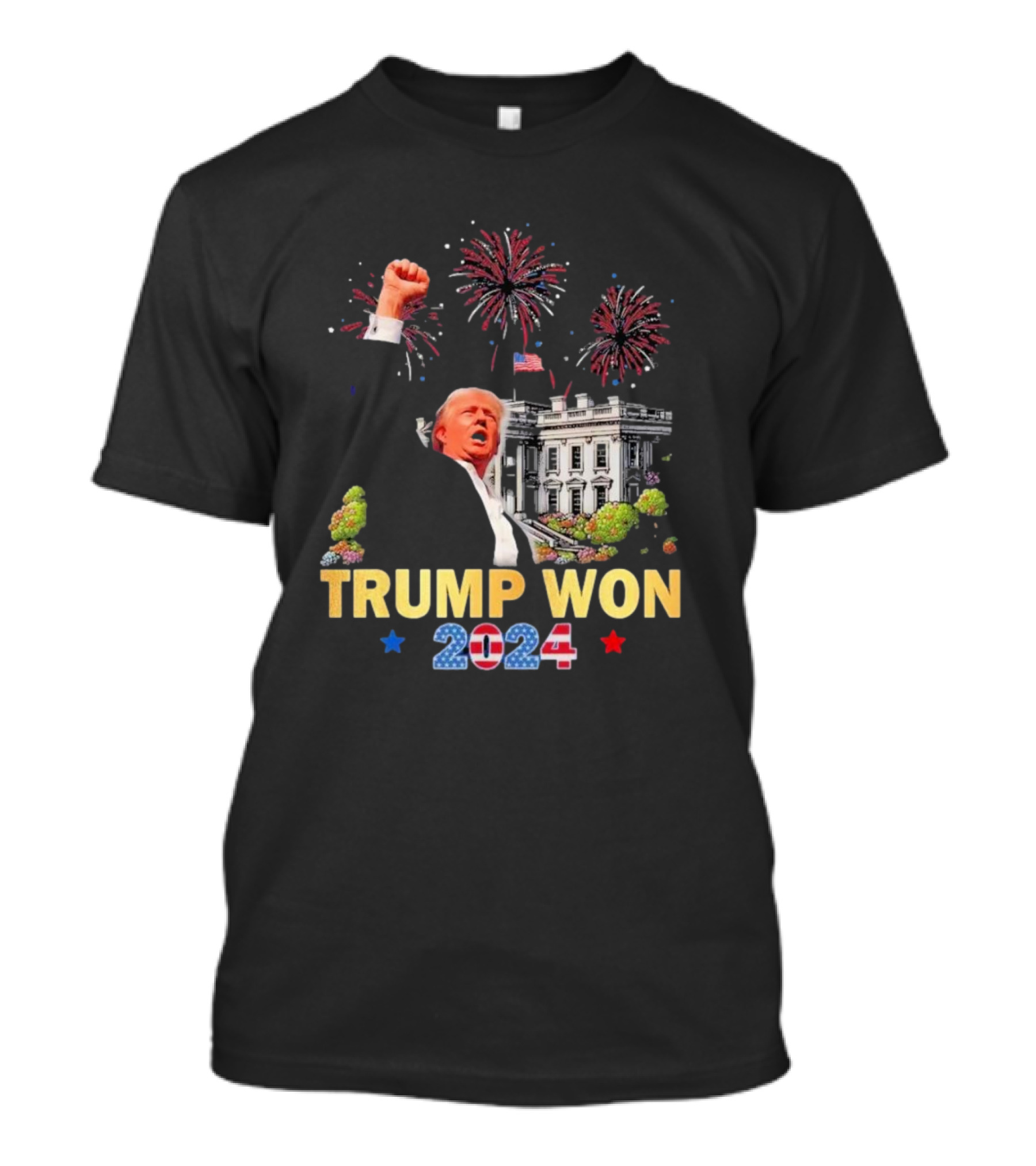 Trump Won 2024 President 47th White House Fireworks T-Shirt