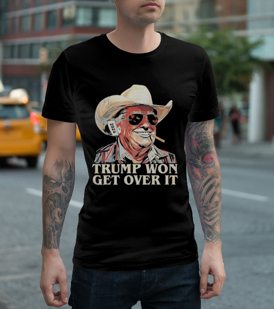 Western Trump Cowboy 2024 Trump Won Get Over It T-Shirt