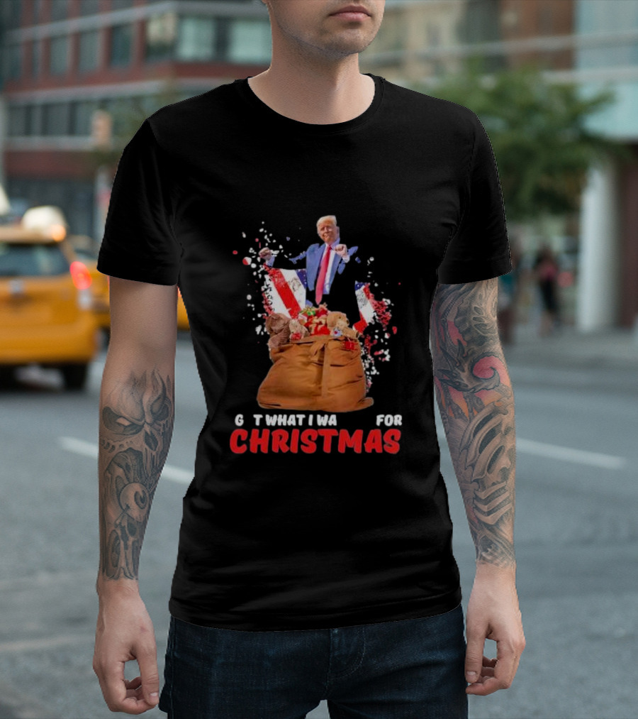 Won US President Got What I Wanted For Christmas Republican Supporter Trump Sack Of Gifts T-Shirt