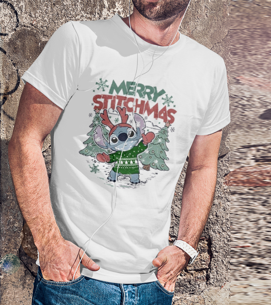Merry Stitchmas Lilo And Stitch Christmas Holiday T-Shirt