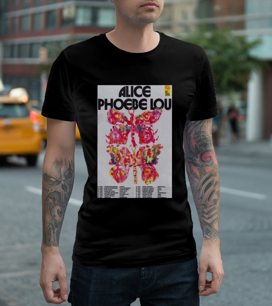 Alice Phoebe Lou EU Tour 2025 Colorful Butterfly T-Shirt