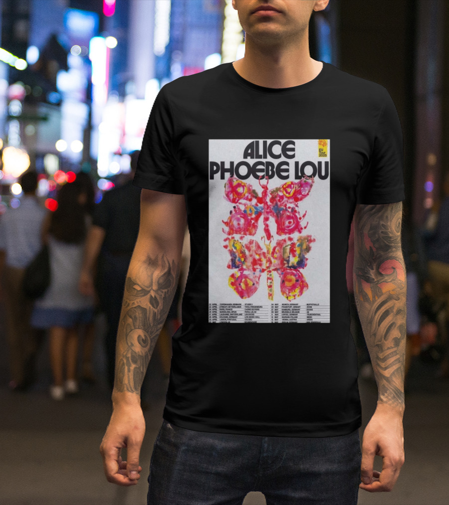 Alice Phoebe Lou EU Tour 2025 Colorful Butterfly T-Shirt