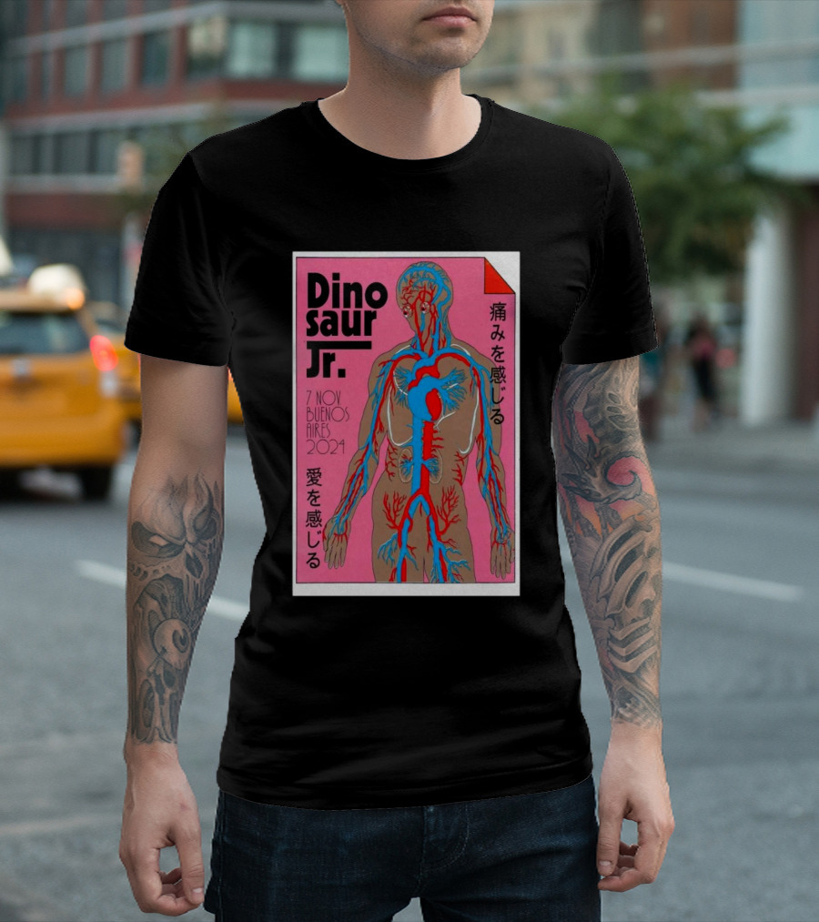 Dinosaur Jr. 7 Nov 2024 Buenos Aires Anatomy Graphic Pain And Love Themes T-Shirt