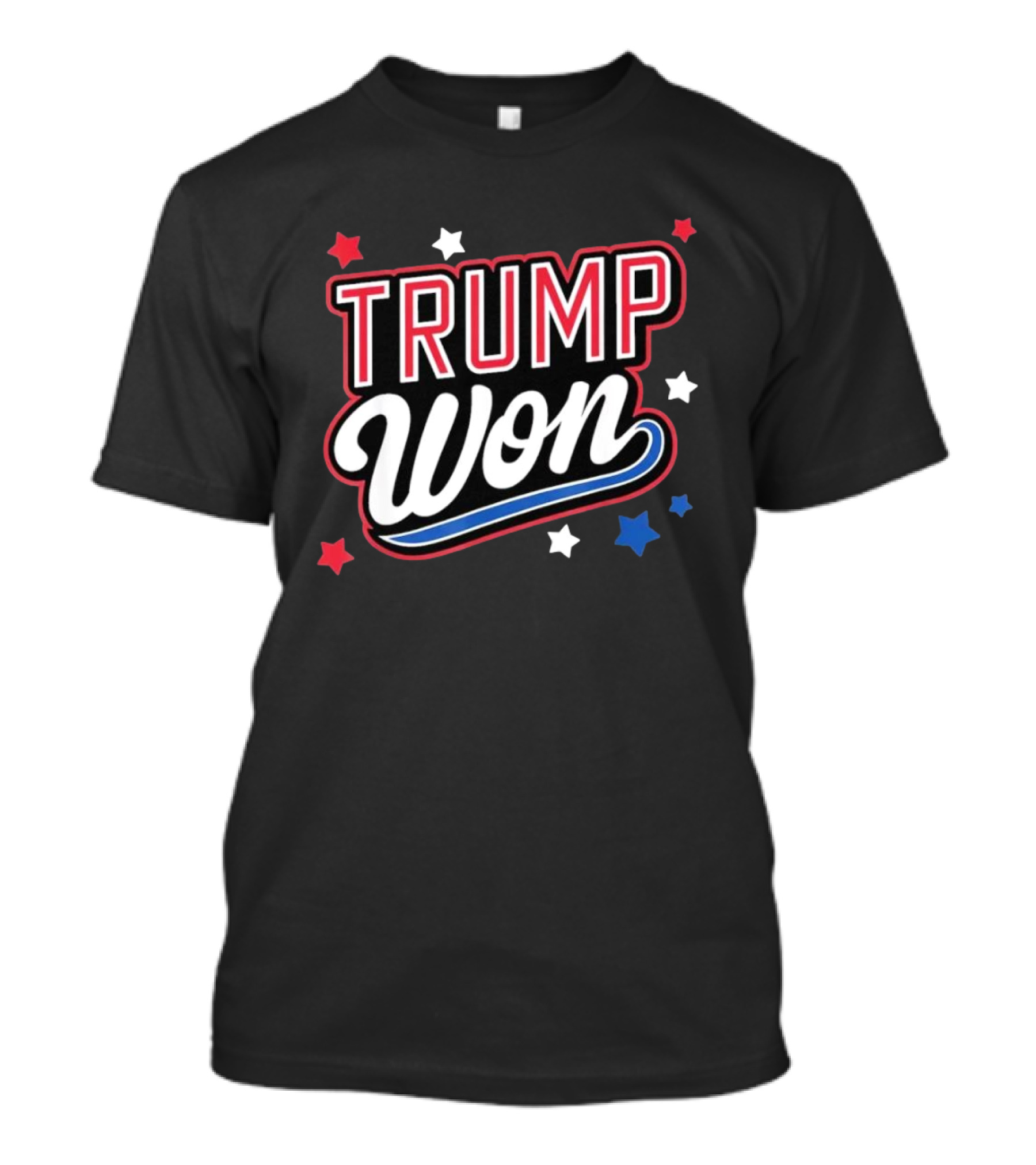 Trump Won 2024 Election Republican Win Trump Won 2024 Red White Blue Stars T-Shirt
