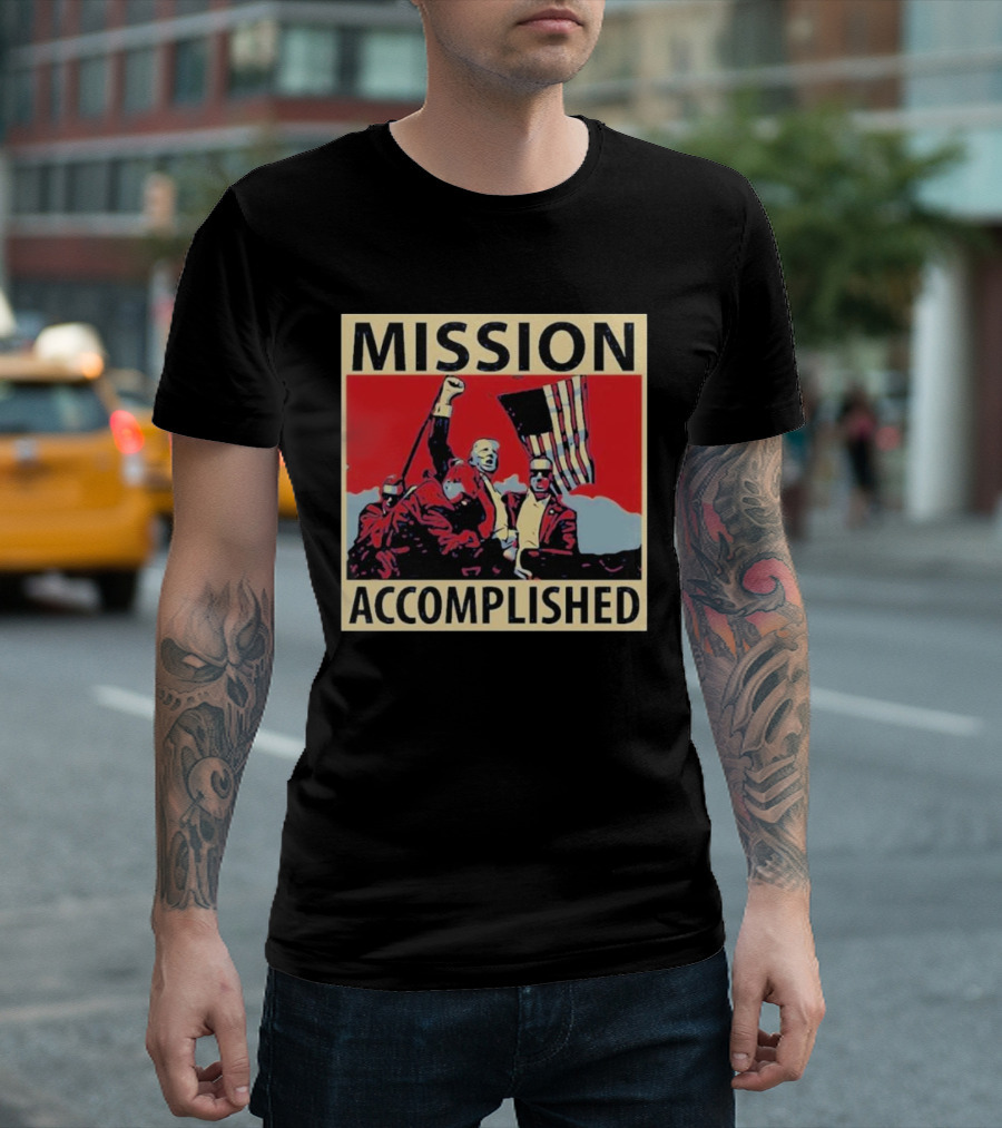 Mission Accomplished Trump Iconic Flag T-Shirt