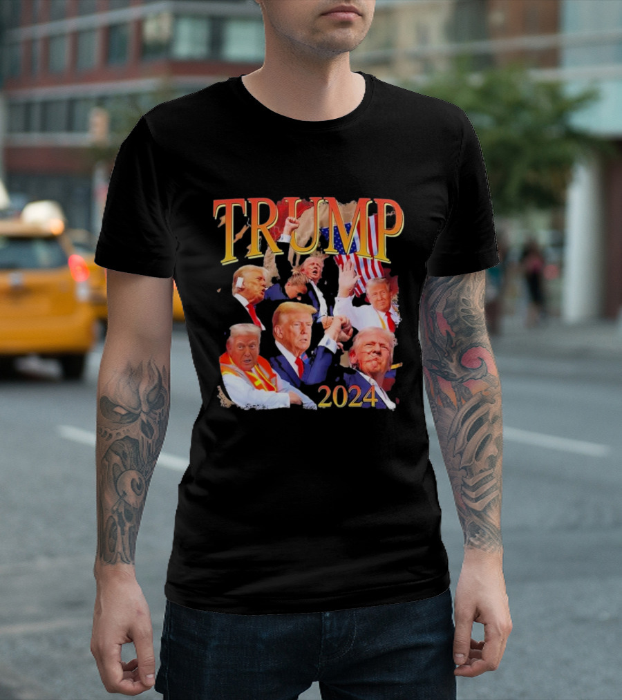 Trump 2024 President 47th Of White House Donald Trump Black T-Shirt