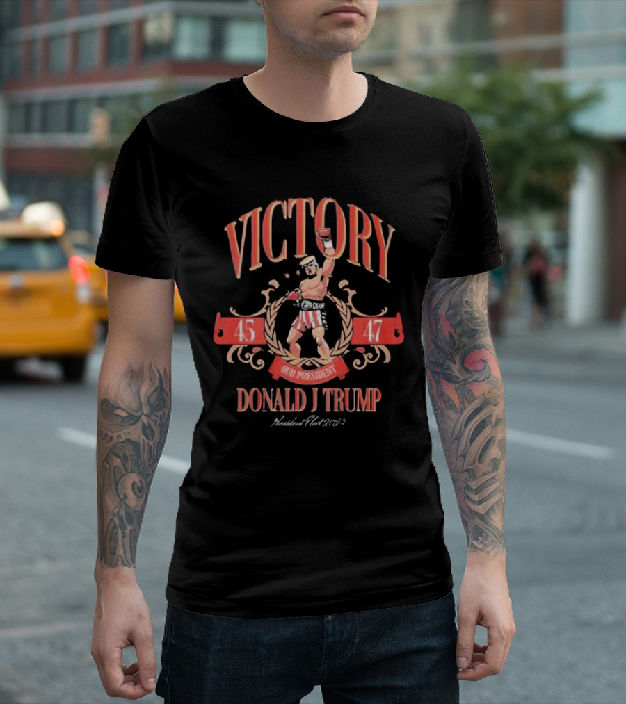 VICTORY Donald J Trump Boxer 45 47 Our President Elect T-Shirt