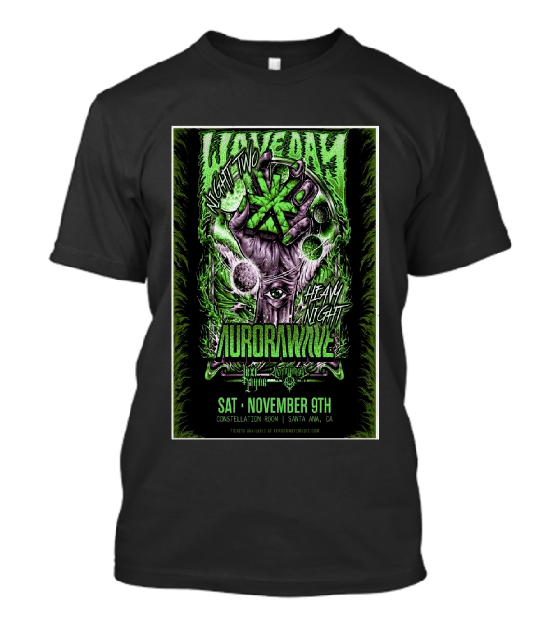 Wayday Night Two Aurorawave Heavy Night Constellation Room Santa Ana CA November 9th Lexi Layne T-Shirt