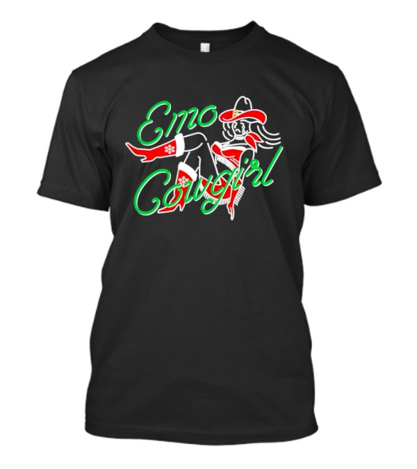 Emo Cowgirl Christmas Holiday T-Shirt