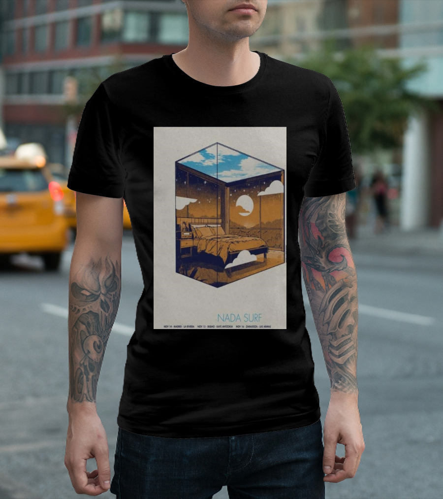 Nada Surf Tour Nov 14 2024 Sala Riviera Madrid Bedroom Art Sky T-Shirt