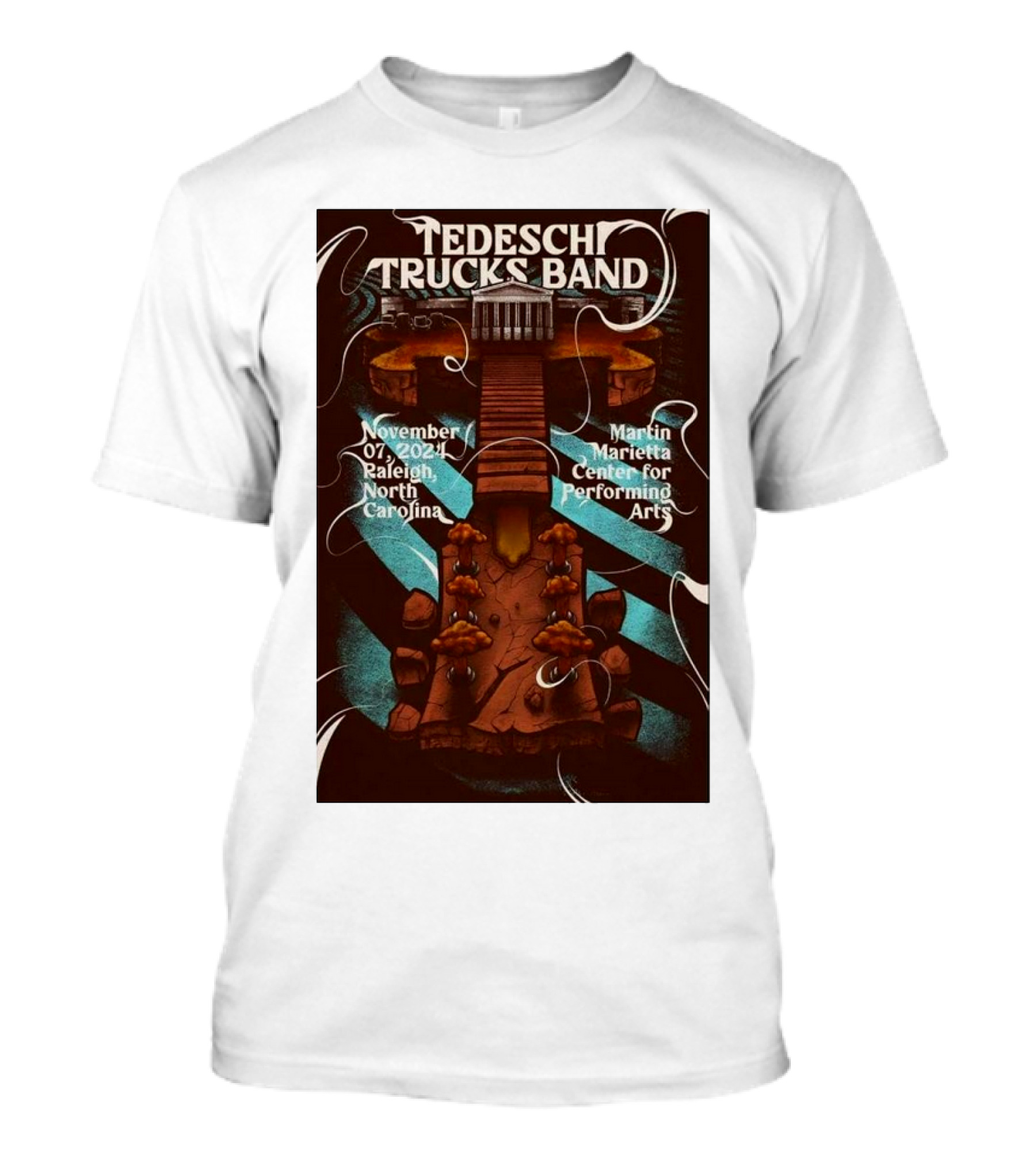 Tedeschi Trucks Band Raleigh North Carolina November 7 2024 Martin Marietta Center For Performing Arts T-Shirt