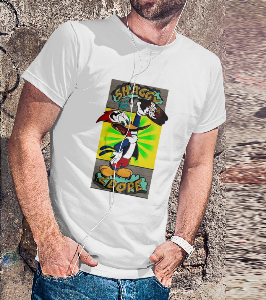 Shaggy 2 Dope Holding Bottle With Woodpecker Illustration From The Shaggy Show T-Shirt