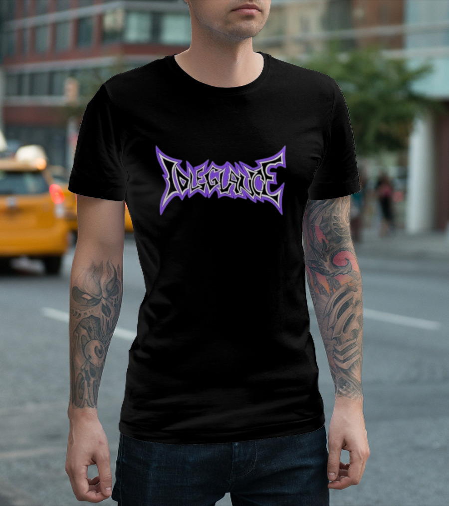 Idleglance Purple Gothic Text T-Shirt