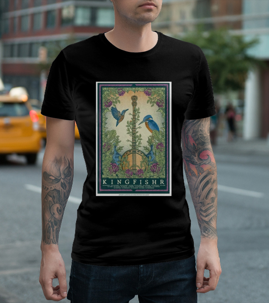 KingFishr Botanical Birds Banjo Art November 2024 Concert T-Shirt
