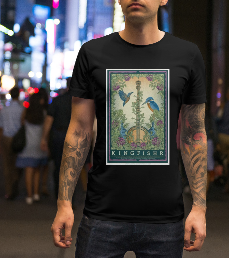 KingFishr Botanical Birds Banjo Art November 2024 Concert T-Shirt