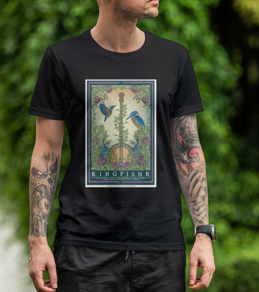KingFishr Botanical Birds Banjo Art November 2024 Concert T-Shirt