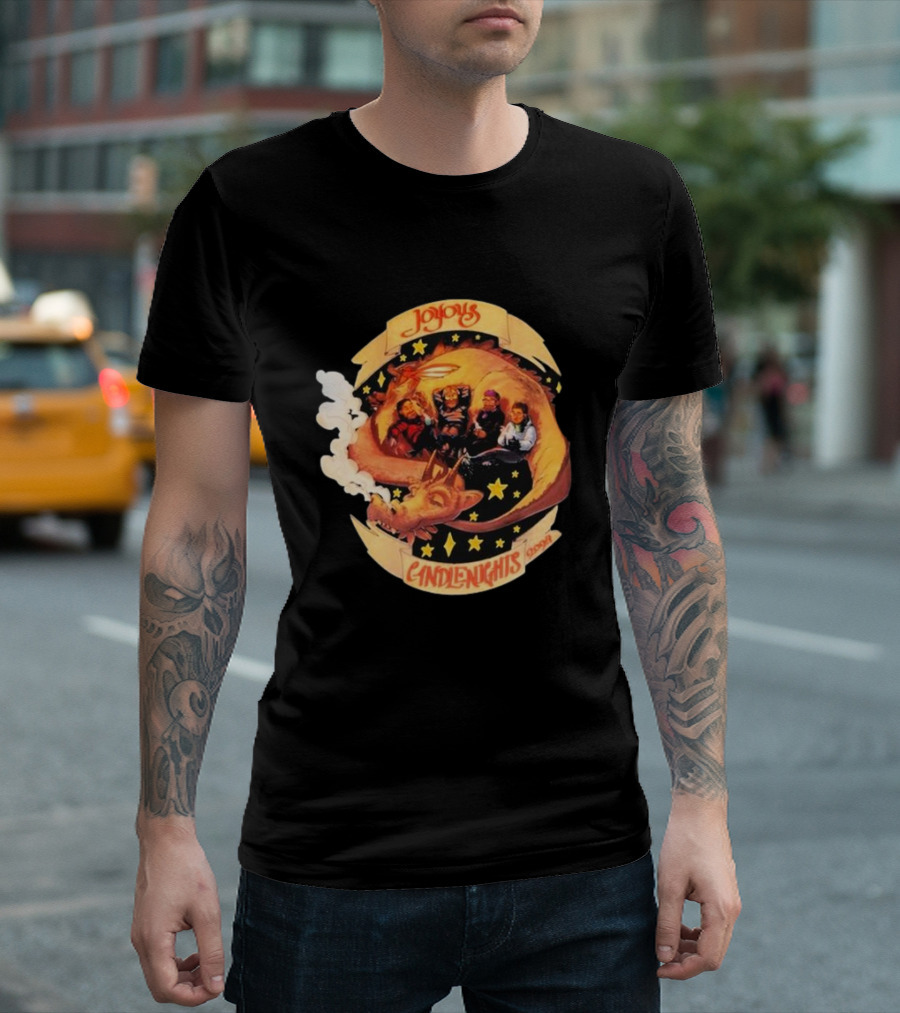Joyous McElroy Candlenights 2024 Dragon With Stars And Smoke T-Shirt