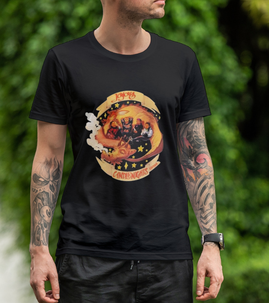Joyous McElroy Candlenights 2024 Dragon With Stars And Smoke T-Shirt