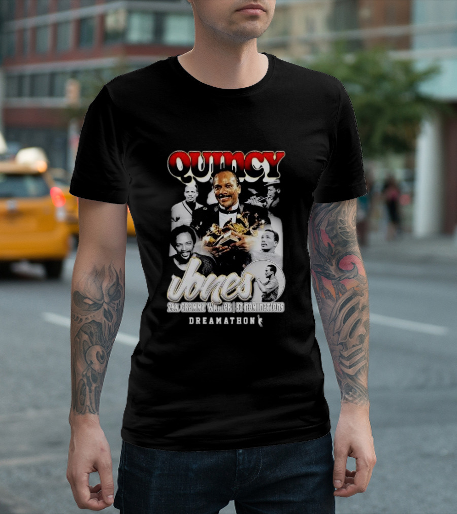 Quincy Jones Dreamathon 28x Grammy Winner 80 Nominations T-Shirt
