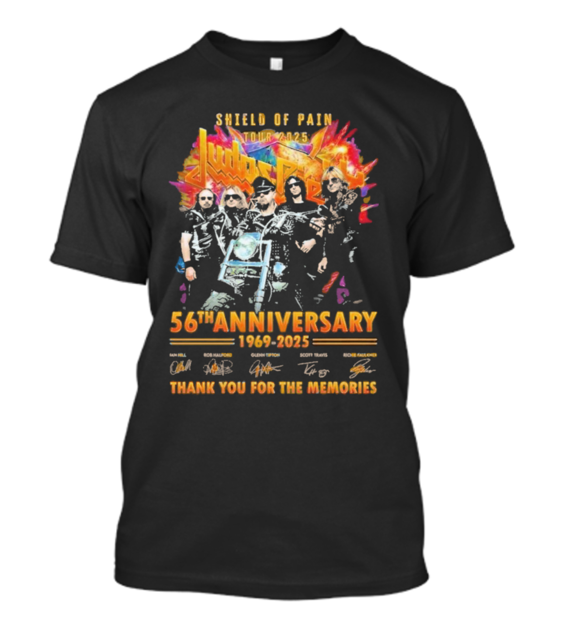 Shield Of Pain Tour 2025 Judas Priest 56th Anniversary 1969-2025 Thank You For The Memories T-Shirt