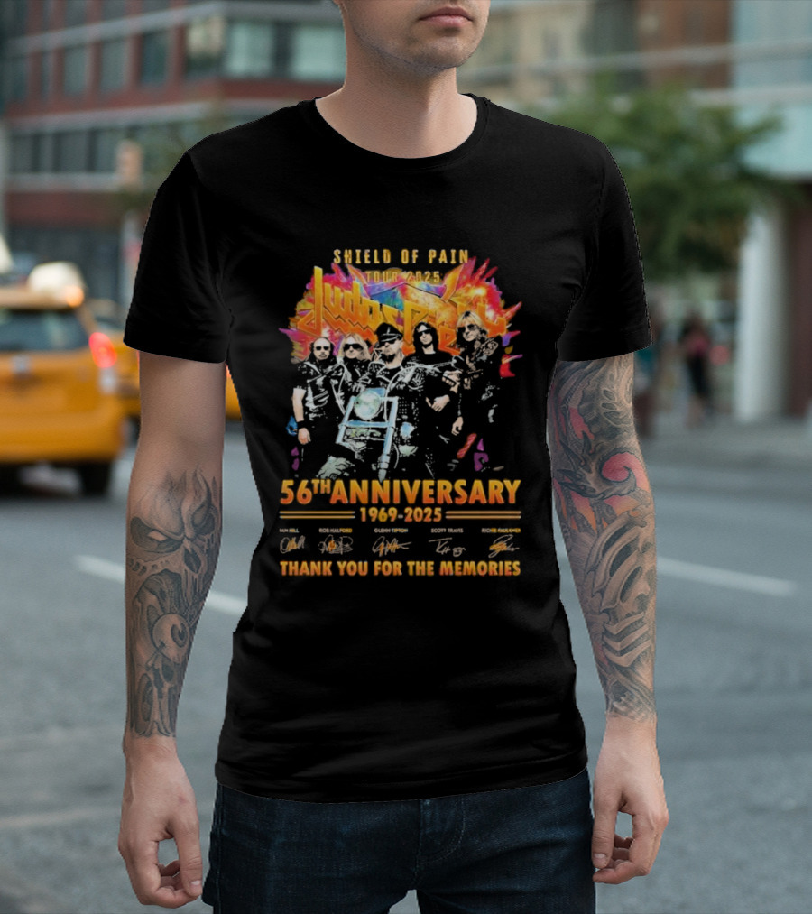 Shield Of Pain Tour 2025 Judas Priest 56th Anniversary 1969-2025 Thank You For The Memories T-Shirt