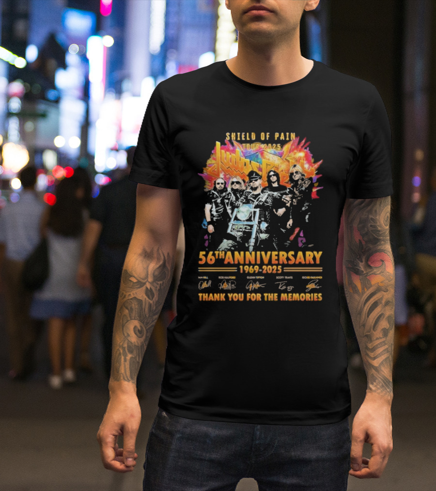 Shield Of Pain Tour 2025 Judas Priest 56th Anniversary 1969-2025 Thank You For The Memories T-Shirt