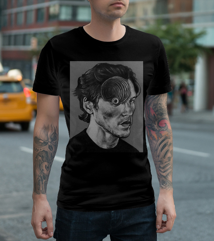 Ceo Of Jermart Jerma Uzumaki Manga Style Portrait Optical Illusion T-Shirt