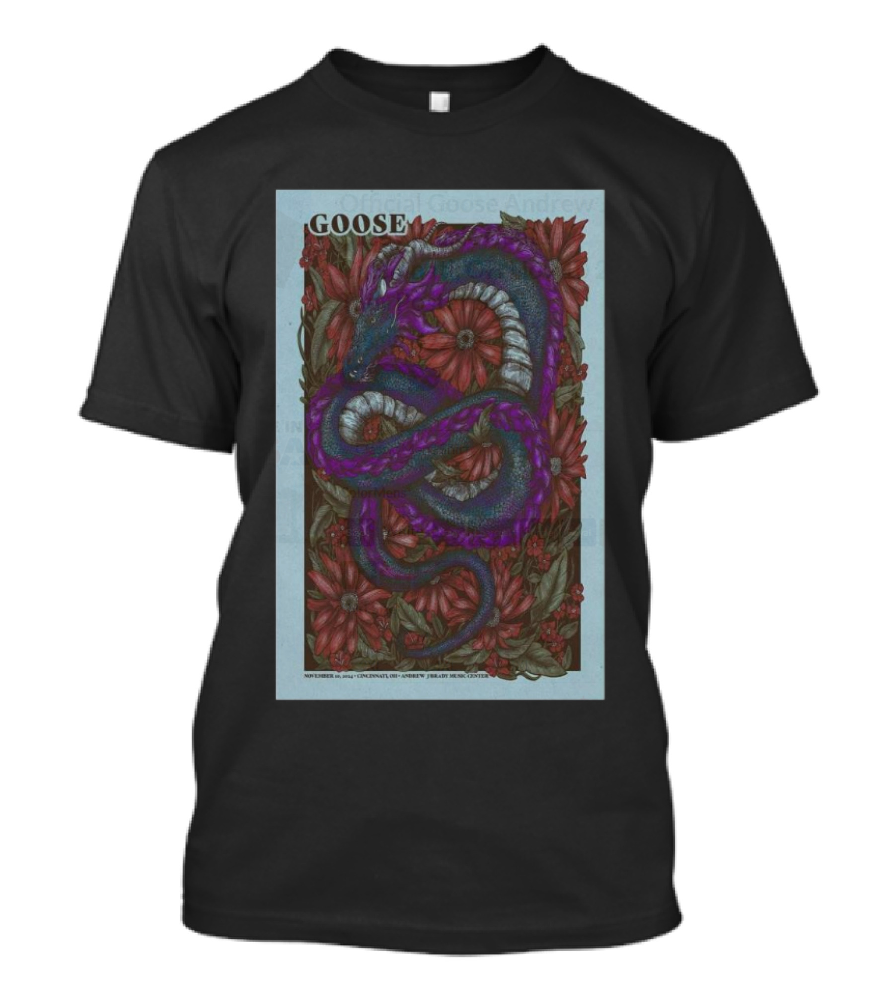 Goose Andrew J Brady Music Center Cincinnati OH Nov 10 24 Tour Dragon And Flowers T-Shirt